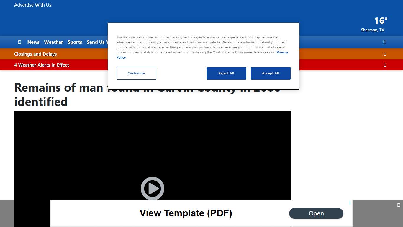 Remains of man found in Garvin County in 2000 identified